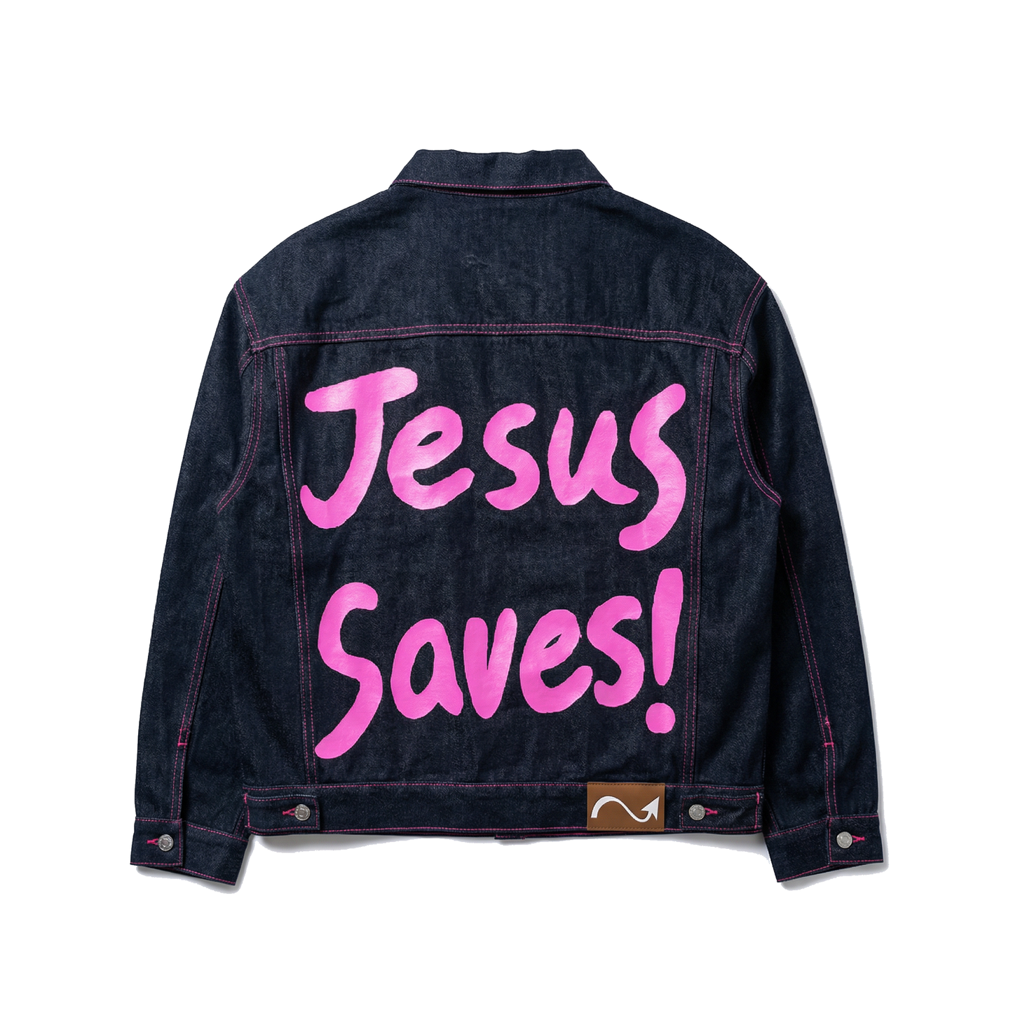 “Jesus Saves” denim jacket